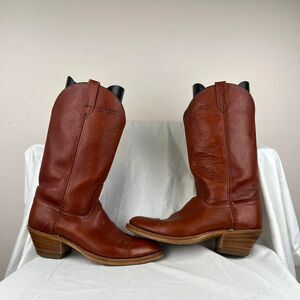 1980’s Men's Vintage Dingo Broken-in and Distressed Whiskey Tobacco Brown Size 9